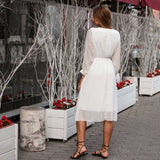 Ruffles Polka Dot Women Chiffon Dress