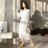 Ruffles Polka Dot Women Chiffon Dress