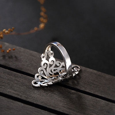 Sterling Silver Large Flower Rings For Women