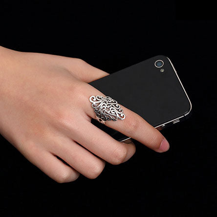 Sterling Silver Large Flower Rings For Women