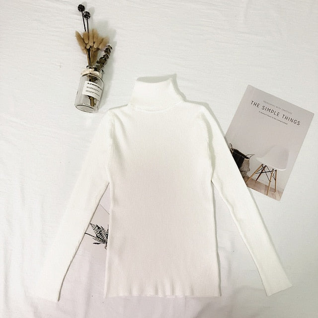 Turtleneck Women Thin Pullover Jumper