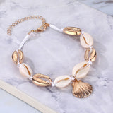 Gold Color Cowrie Shell Bracelets for Women