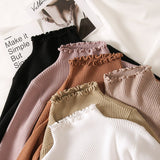 Ruched Women High Elastic Sweater