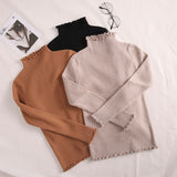 Ruched Women High Elastic Sweater