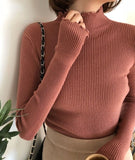 Ruched Women High Elastic Sweater