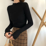 Ruched Women High Elastic Sweater