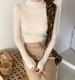 Ruched Women High Elastic Sweater