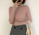 Ruched Women High Elastic Sweater