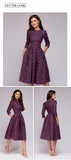 Women Elegant A-line Three Quarter Sleeve Dress