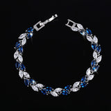 Cubic Zircon Leaf Charm Bracelet