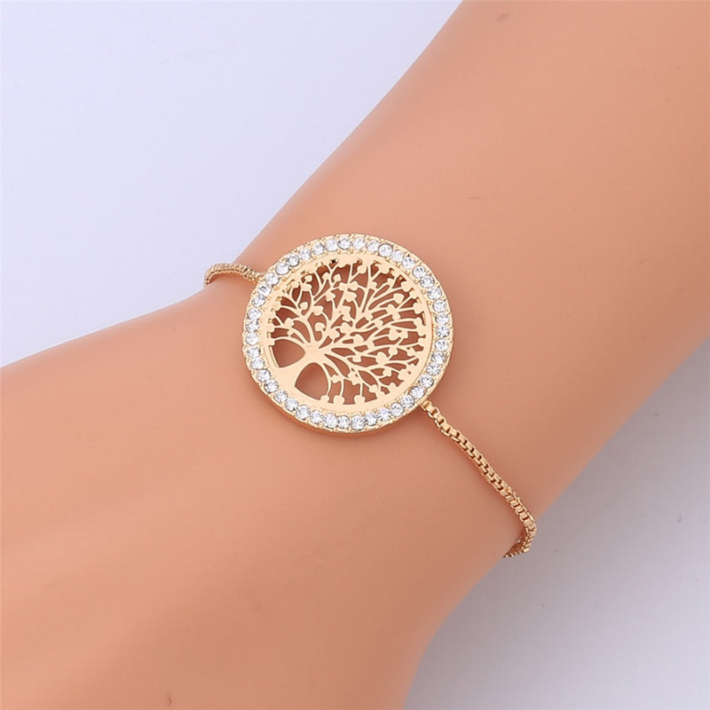Crystal Gold Charm Bracelets Bangle For Women