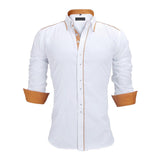 Europe Solid Long Sleeve British Style Men Shirt