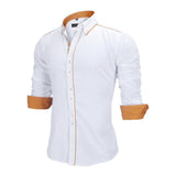 Europe Solid Long Sleeve British Style Men Shirt