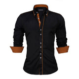 Europe Solid Long Sleeve British Style Men Shirt