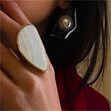 Acetate Plate Adjustable Ring Oval Shape Ring