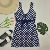 Dot Bandage Floral Print Bathing Suit