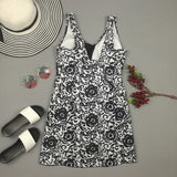 Dot Bandage Floral Print Bathing Suit