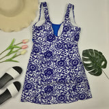Dot Bandage Floral Print Bathing Suit