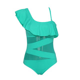 One Piece One Shoulder Ruffle Swimwear