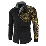 Black Shirt Men New Slim Fit Long Sleeve