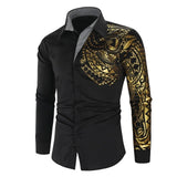 Black Shirt Men New Slim Fit Long Sleeve