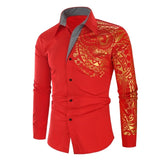 Black Shirt Men New Slim Fit Long Sleeve