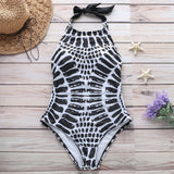 Large Size High Neck Bandage  Beachwear