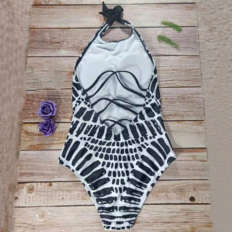 Large Size High Neck Bandage  Beachwear