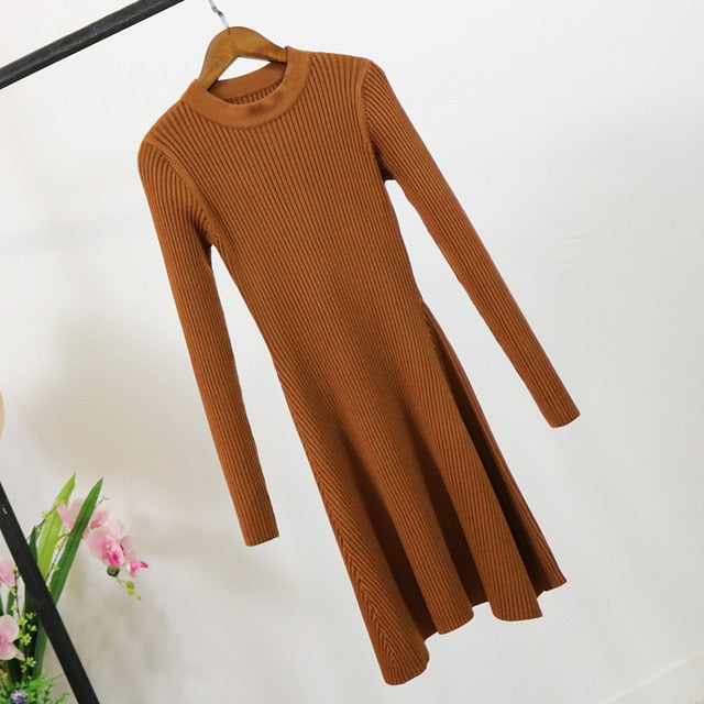 Women Long Sleeve Dress Sweater