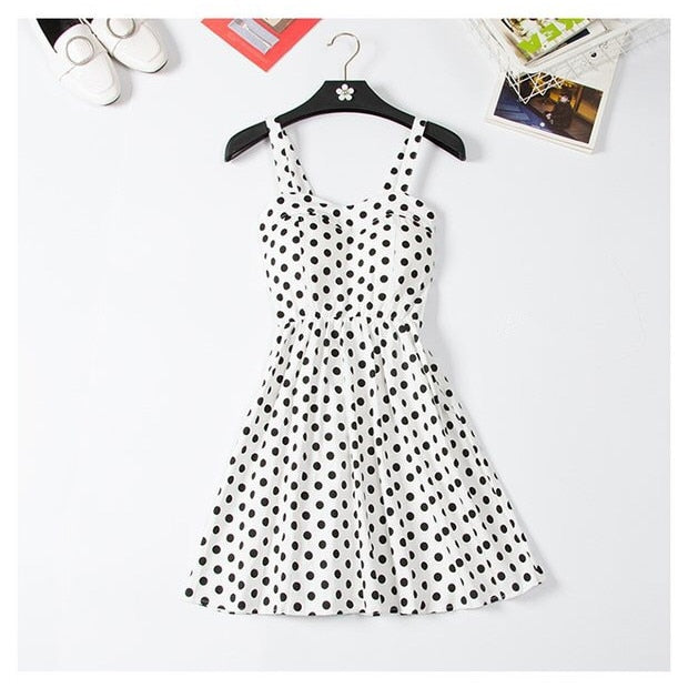 Off Shoulder Ruffle Dot Summer Dress