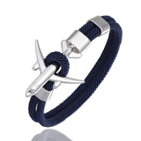 Navy Style Airplane Anchor Bracelet Men Women