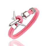 Navy Style Airplane Anchor Bracelet Men Women