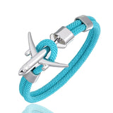 Navy Style Airplane Anchor Bracelet Men Women
