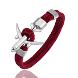 Navy Style Airplane Anchor Bracelet Men Women