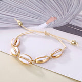 Gold Color Cowrie Shell Bracelets for Women