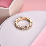 White Color Inlay Cubic Zircon Ring