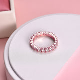 White Color Inlay Cubic Zircon Ring