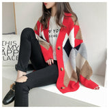 Women Sweaters Autumn Winter Casual Plaid