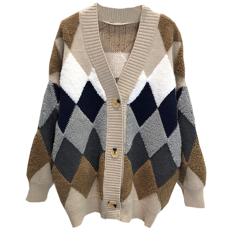 Women Sweaters Autumn Winter Casual Plaid