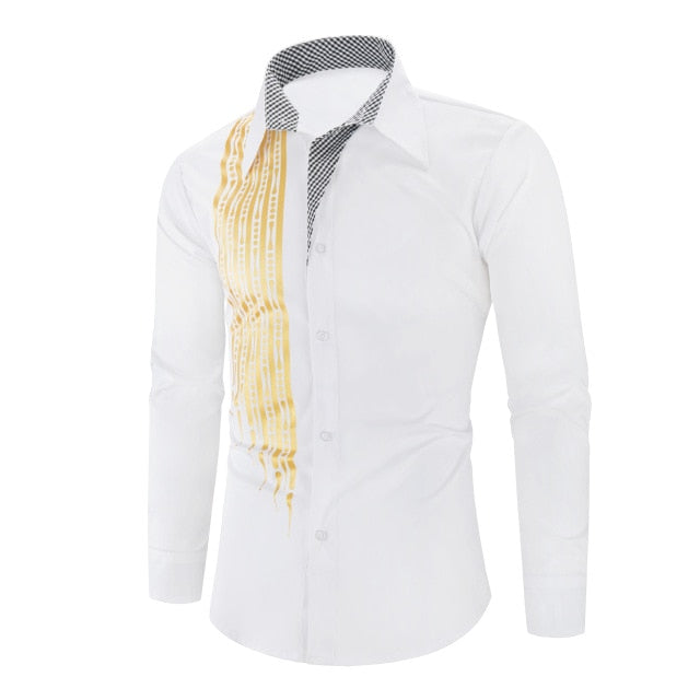 Black Shirt Men New Slim Fit Long Sleeve