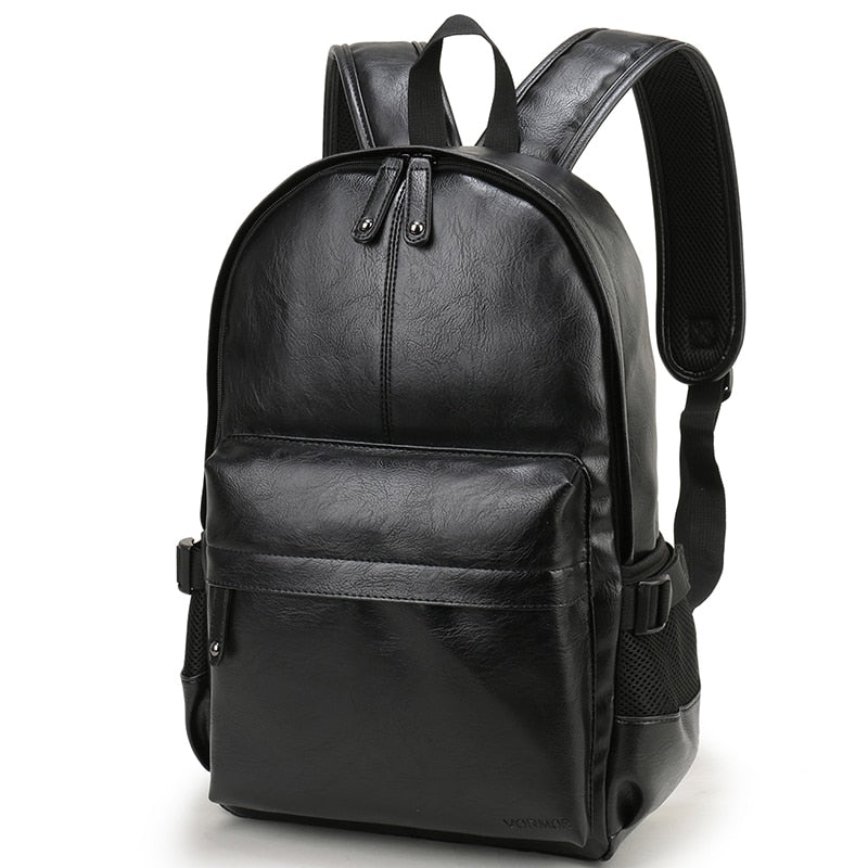 Leather Waterproof Travel Anti-theft Backpack