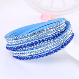 Leather Rhinestone Crystal Bracelet