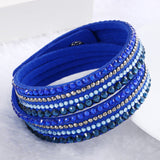 Leather Rhinestone Crystal Bracelet