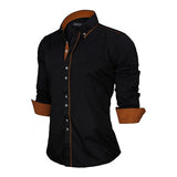 Europe Solid Long Sleeve British Style Men Shirt