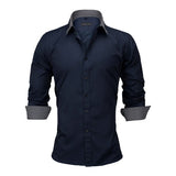 Europe Solid Long Sleeve British Style Men Shirt