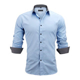 Europe Solid Long Sleeve British Style Men Shirt