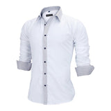 Europe Solid Long Sleeve British Style Men Shirt