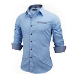 Europe Solid Long Sleeve British Style Men Shirt