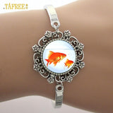 White Horse art photo Glass Dome Bracelet