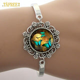 White Horse art photo Glass Dome Bracelet